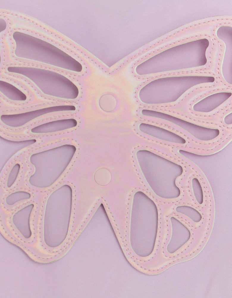 Mini Girls Butterfly Frill Swimsuit - Purple