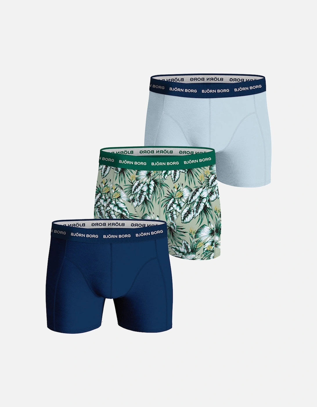 3-Pack Cotton Stretch Boxer Briefs, Blue/Green, 2 of 1