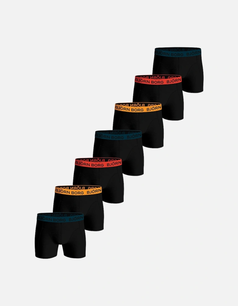 7-Pack Cotton Stretch Boxer Briefs, Black/Multi