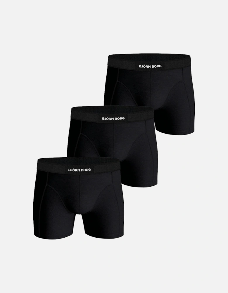 3-Pack Premium Cotton Boxer Briefs, Black