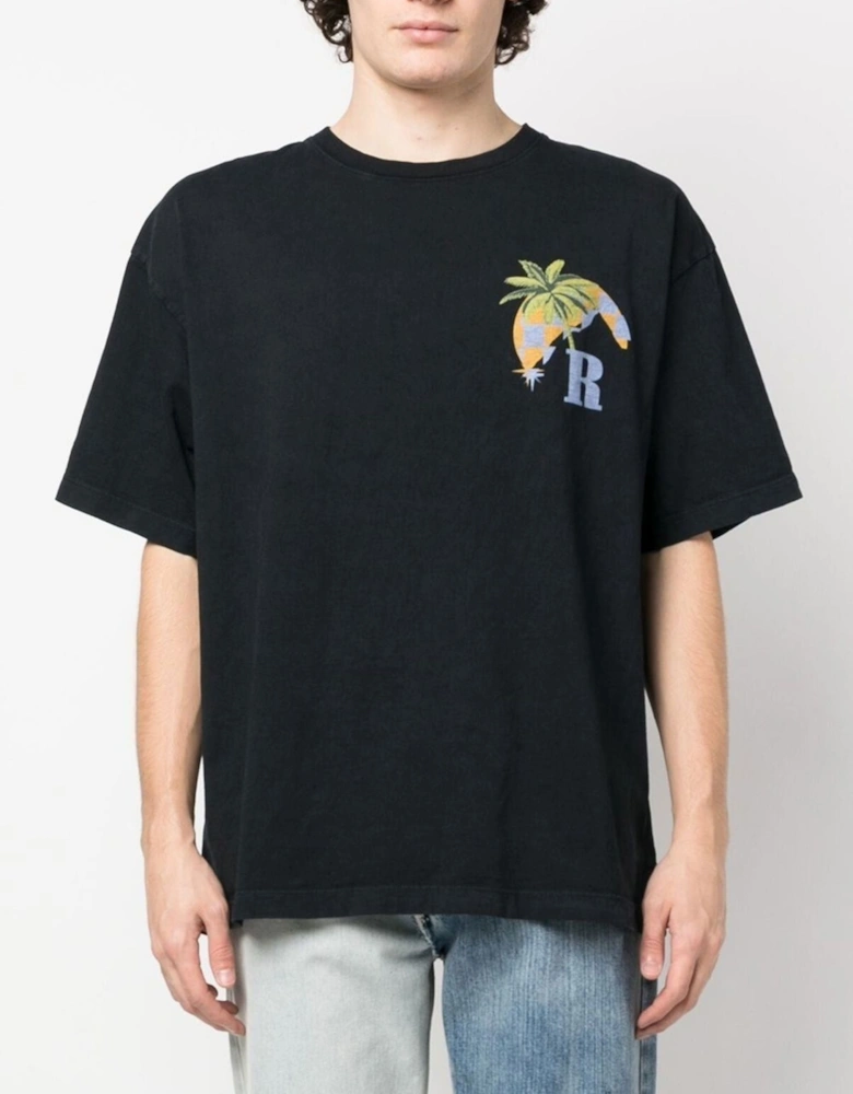 Moonlight Tropics Logo Print T-Shirt in Black