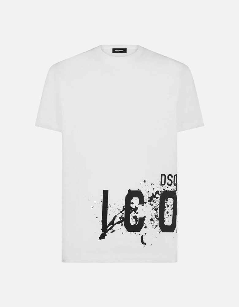 Icon Splash Logo Printed Cool Fit T-Shirt in White