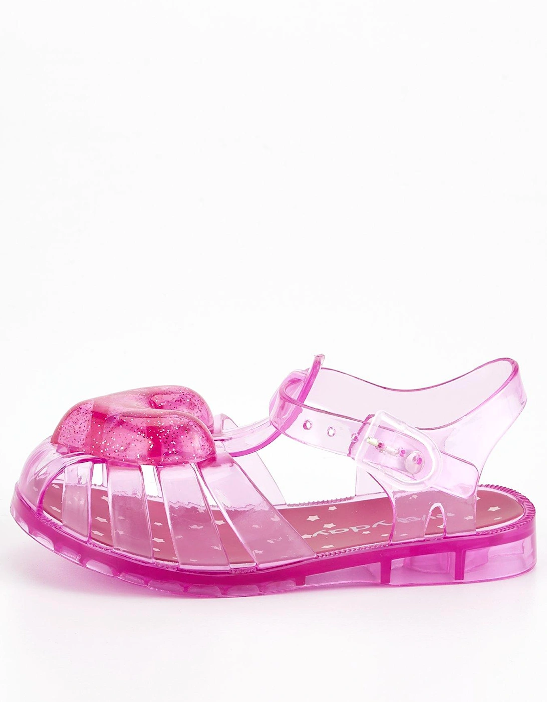 Girls Closed Toe Heart Jelly Sandals - Pink