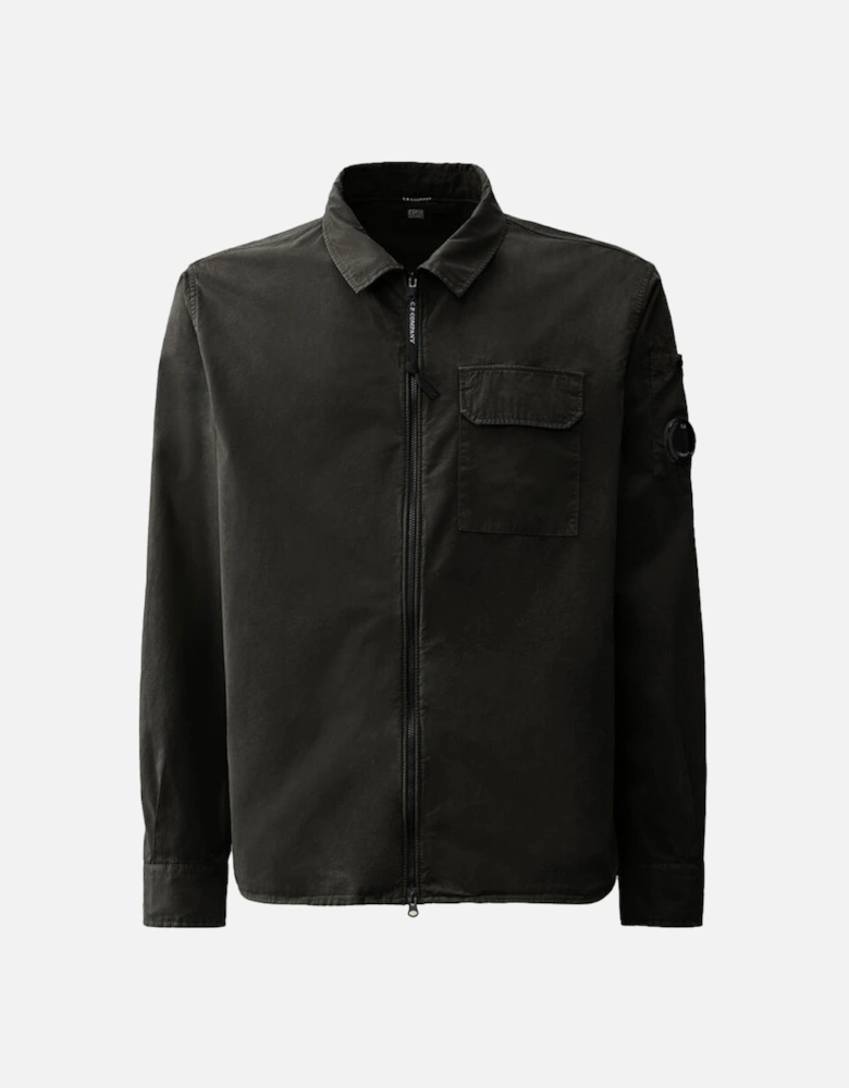 C.P.Company Gabardine Zipped Shirt - Black