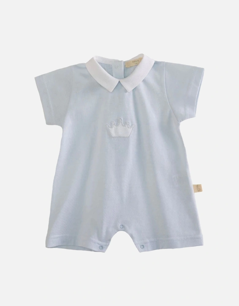 Boys Blue Romper with Crown