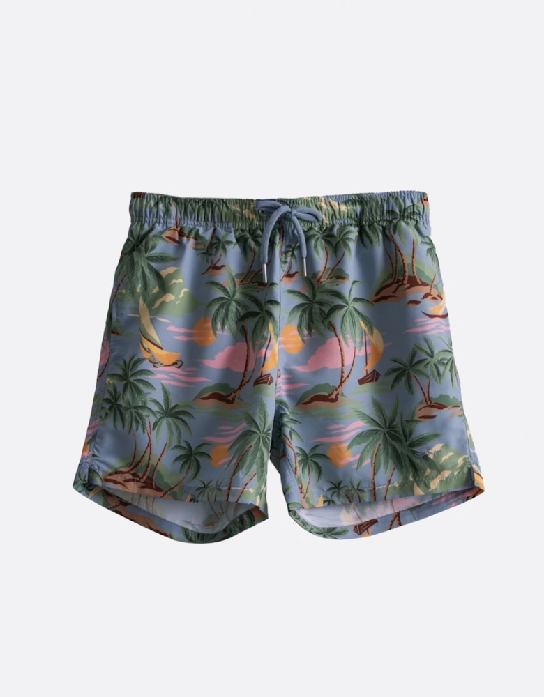 Mens Hawaiian Print Swim Shorts
