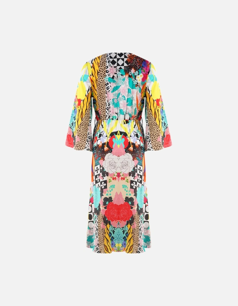 Monrovian 12001 Multicoloured Bell Sleeve Dress