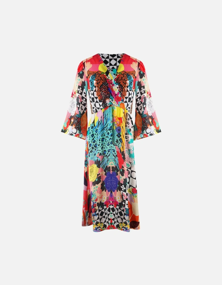 Monrovian 12001 Multicoloured Bell Sleeve Dress