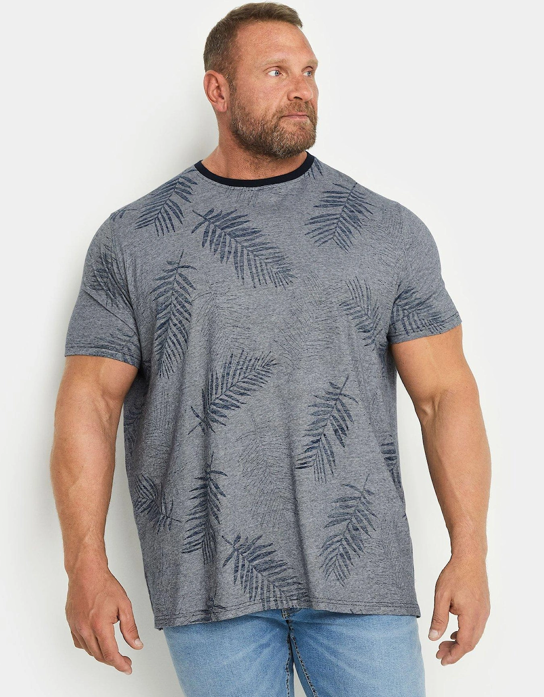 Stripe Aop Leaf Short Sleeve T-shirt - Blue, 2 of 1