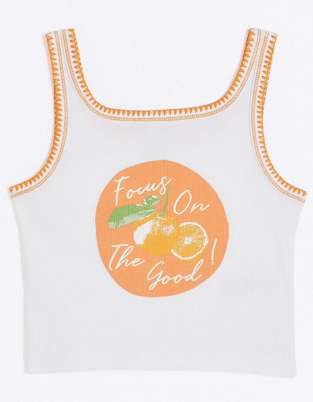 Girls Graphic Stitched Tank Top - White, 5 of 4