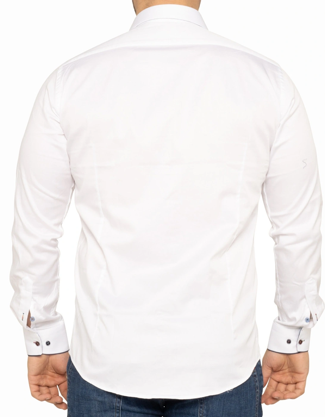 Mens Flower Trim Shirt (White)