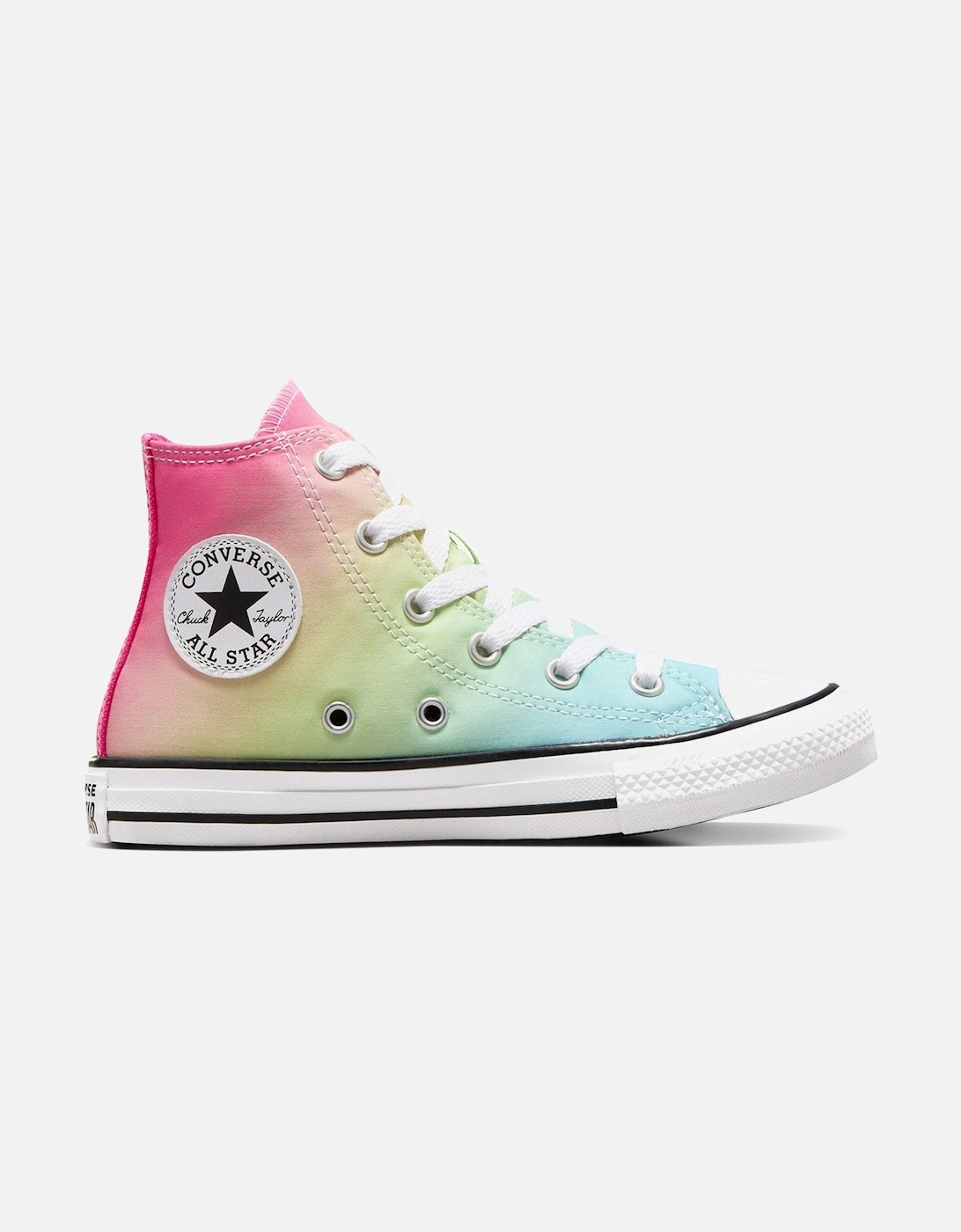 Kids Girls Hyper Brights High Tops Trainers - Turquoise/Pink, 7 of 6