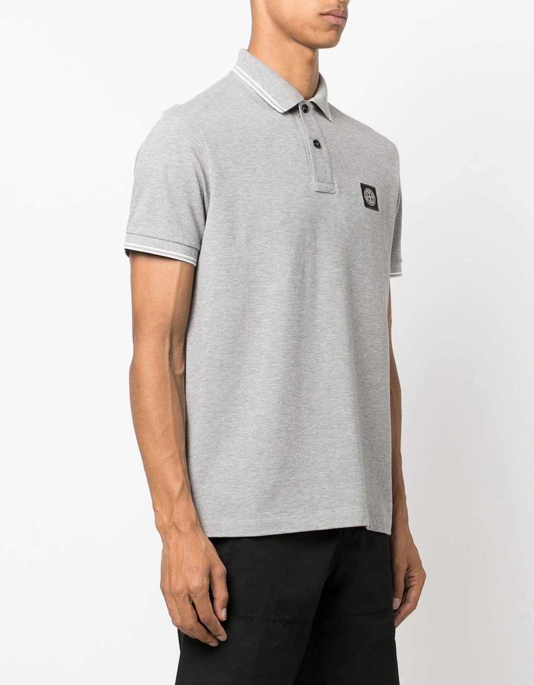 Compass Patch Logo Polo in Grey