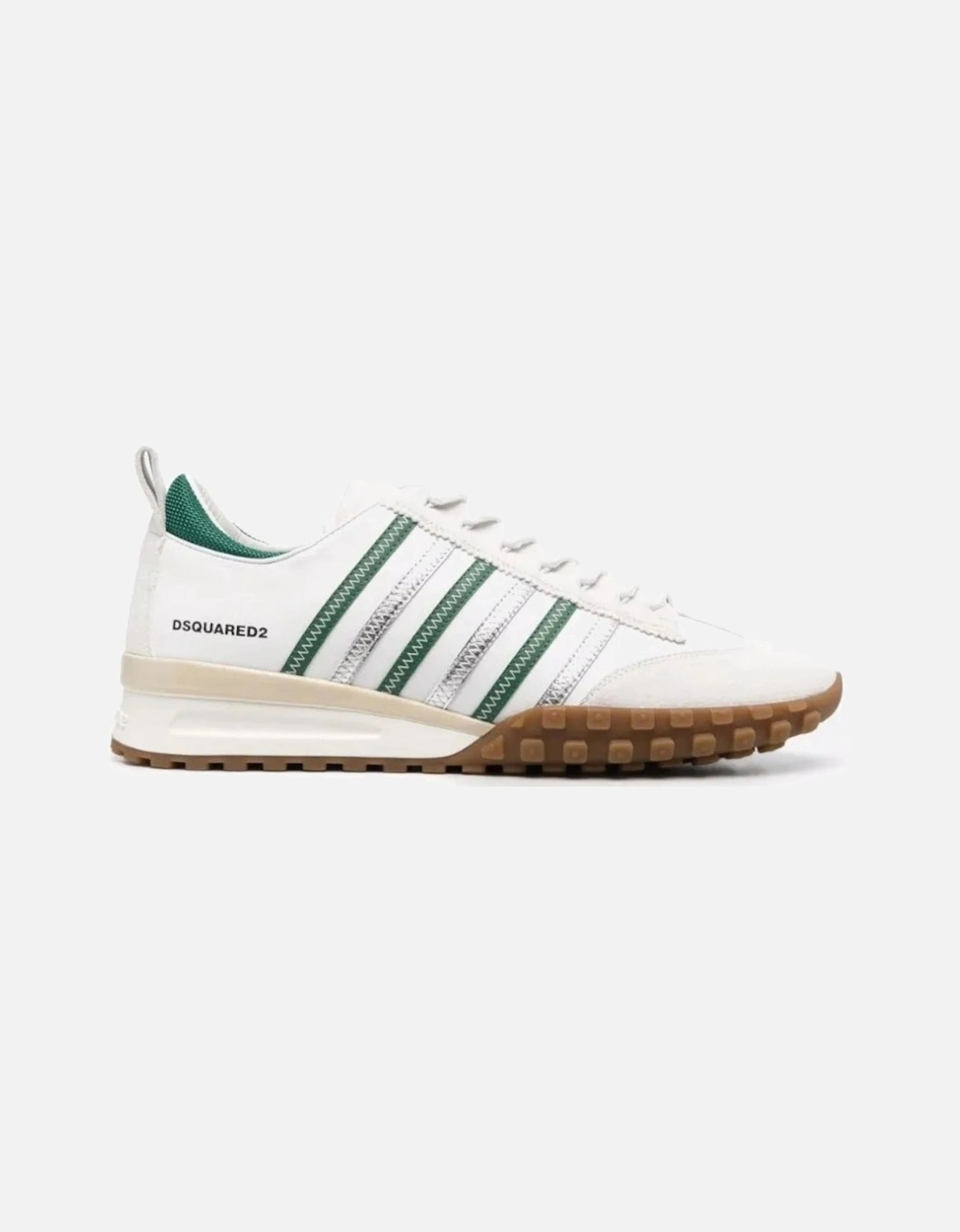 Green Striped White Sneakers, 5 of 4