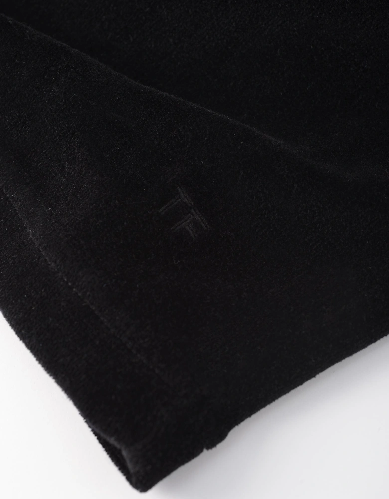 Modal Velour Short Sleeve Polo Black