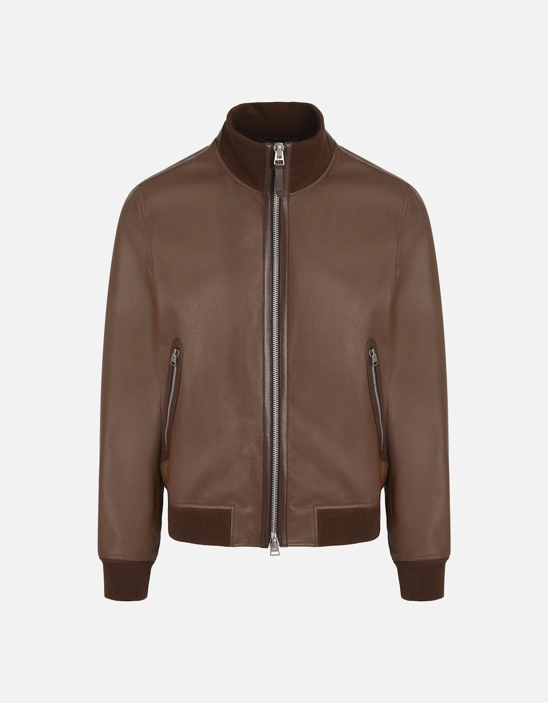 Tumbled Grain Leather Track Bomber Brown, 8 of 7