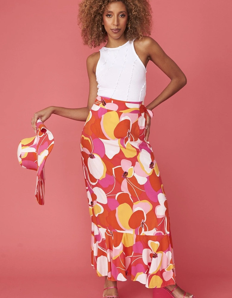 Florence Floral Maxi Wrap Skirt