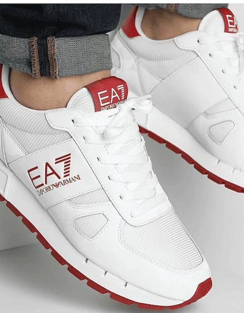 White/Red Camoflauge Mesh Sneaker Trainer