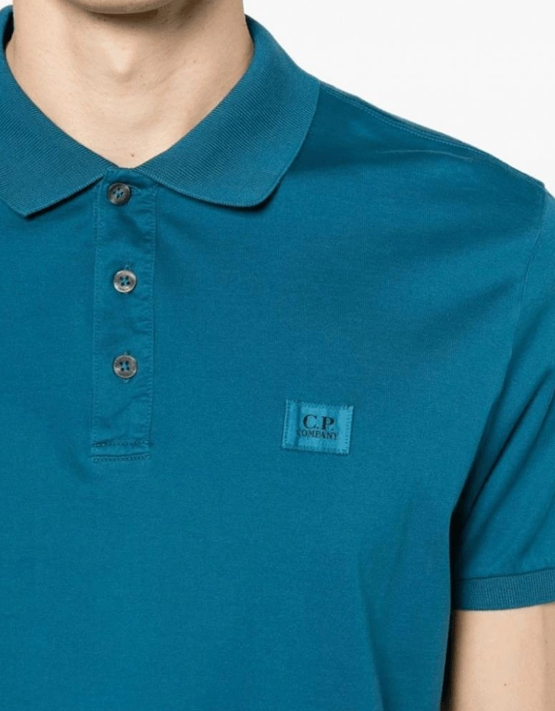 70/2 Mercerized Patch Logo Ink Blue Polo Shirt