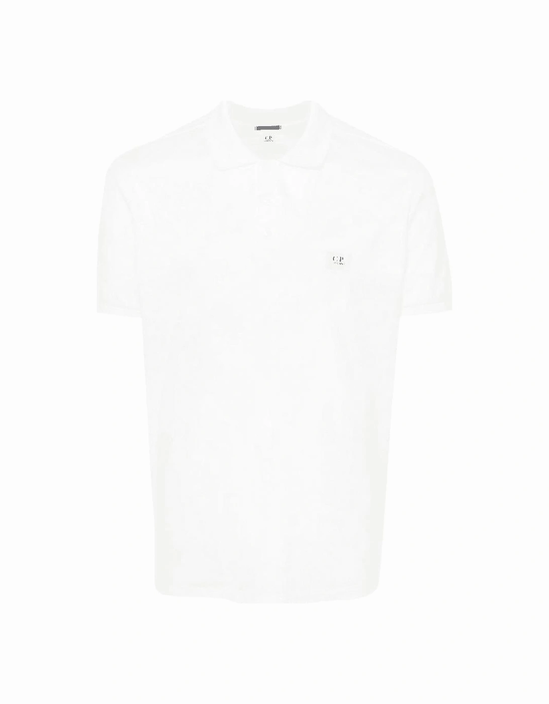 70/2 Mercerized Patch Logo White Polo Shirt, 5 of 4