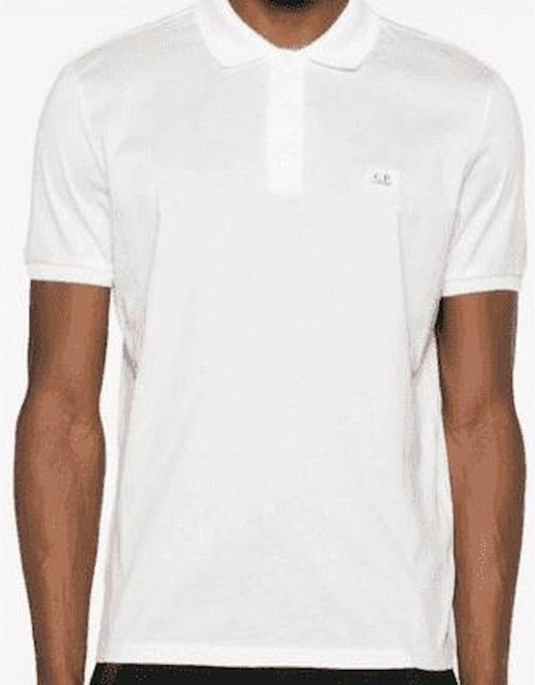 70/2 Mercerized Patch Logo White Polo Shirt