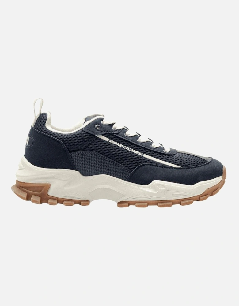 Chunky Sole Mesh/Suede Navy Trainer