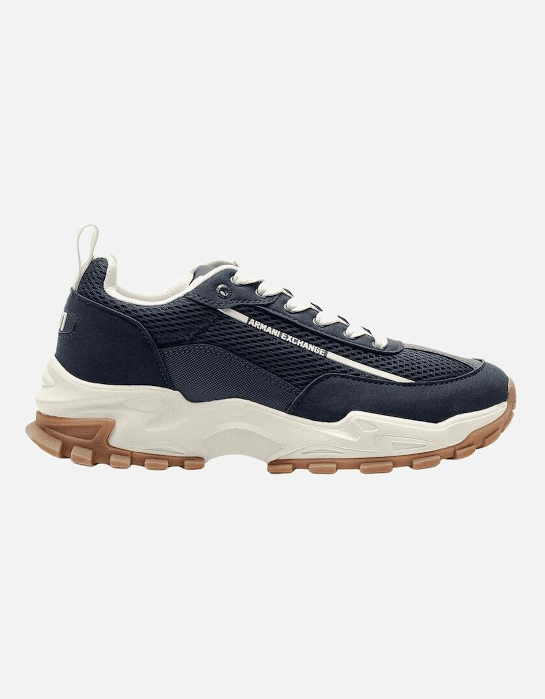 Chunky Sole Mesh/Suede Navy Trainer, 4 of 3