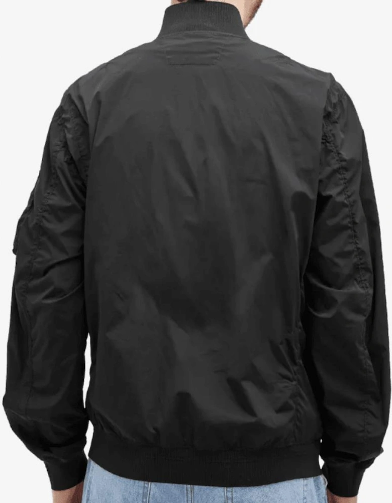 Nycra-R Nylon Black Bomber Jacket