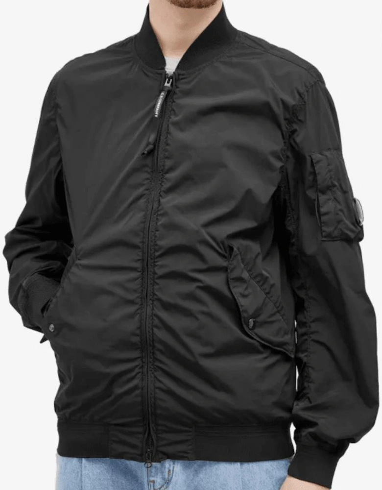 Nycra-R Nylon Black Bomber Jacket