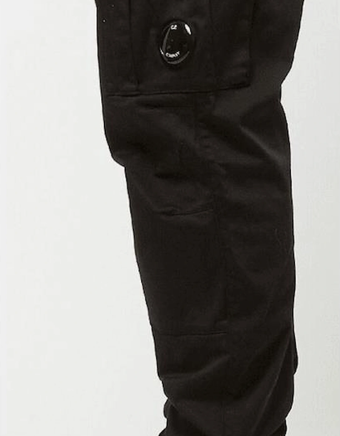 Stretch Sateen Lens Pocket Black Cargo Pants