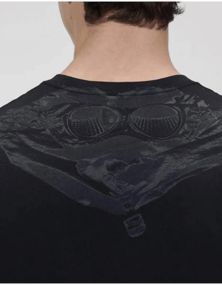 Cotton Goggle Graphic Print Black T-Shirt