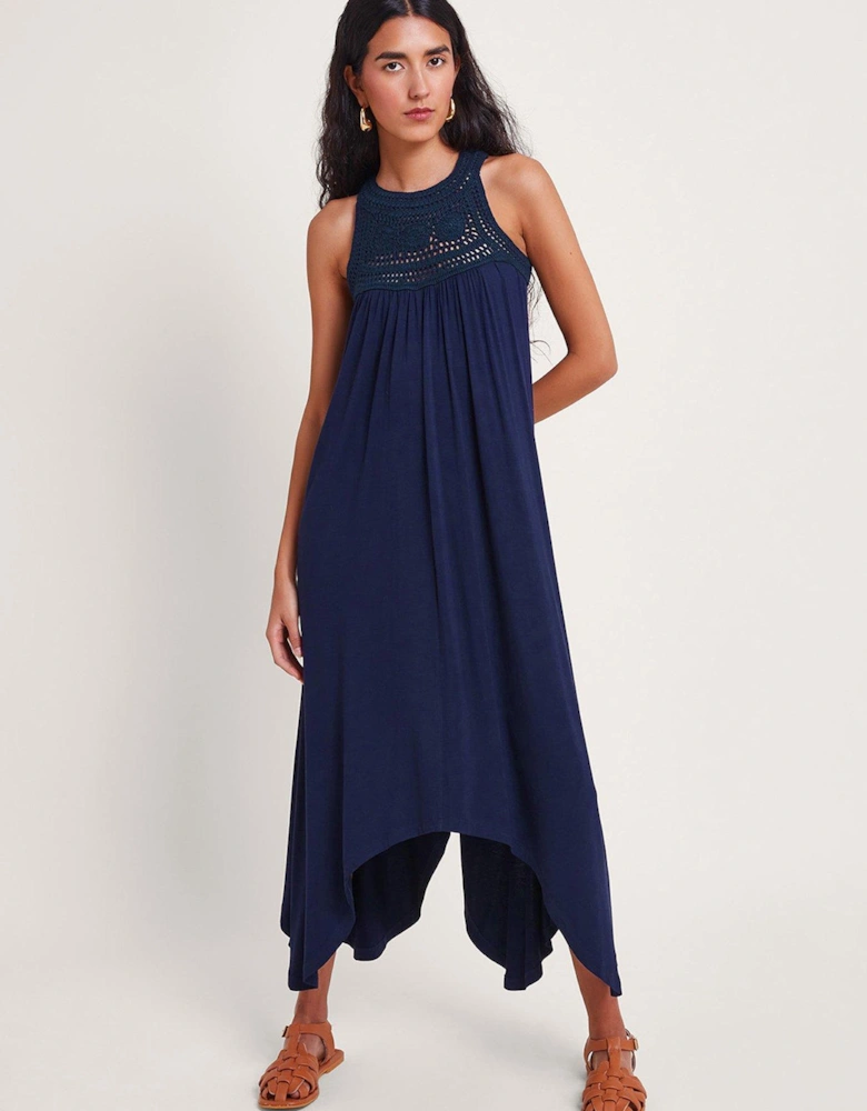 Darcy Crochet Dress - Blue