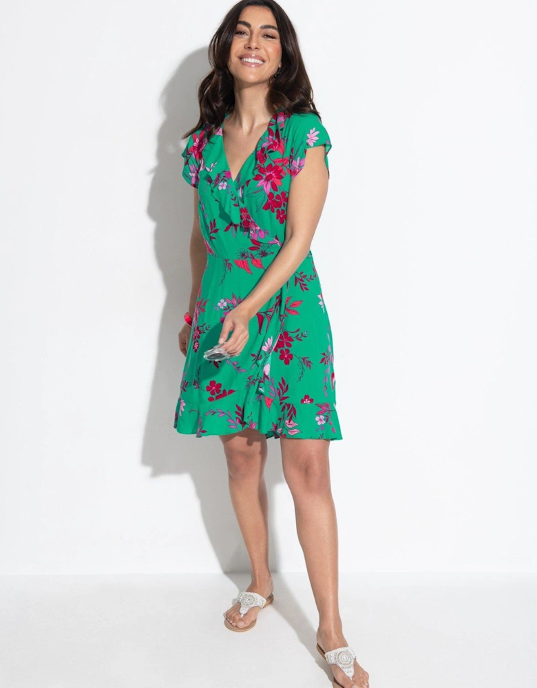 LENZING™ ECOVERO™ Viscose Fibres Frill Wrap Beach Dress - Multi