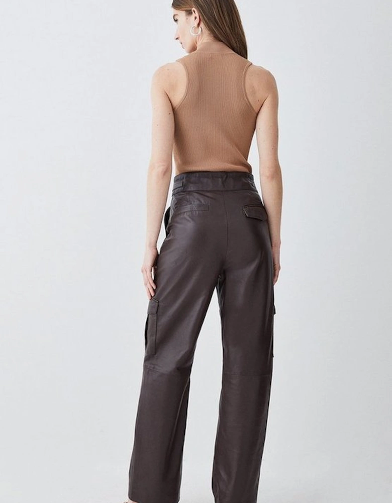 Leather Pocket Detail Cargo Trouser