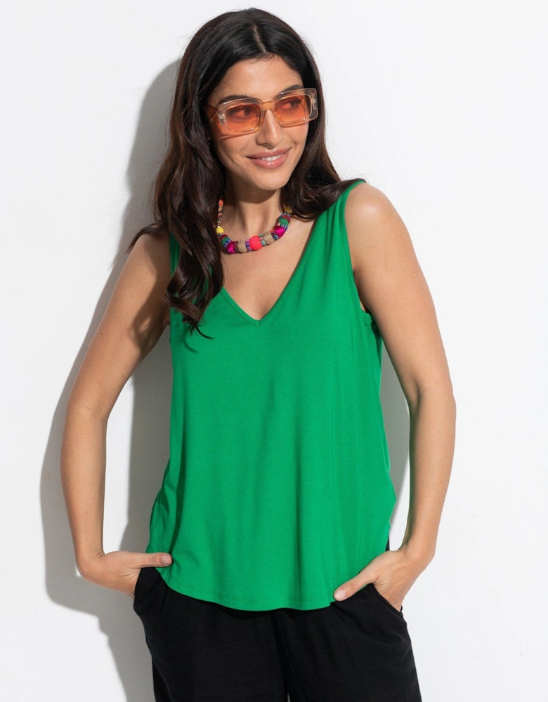 Sophie Fuller Bust Stretch V-Neck Vest with LENZING™ ECOVERO™ Viscose Fibres - Green