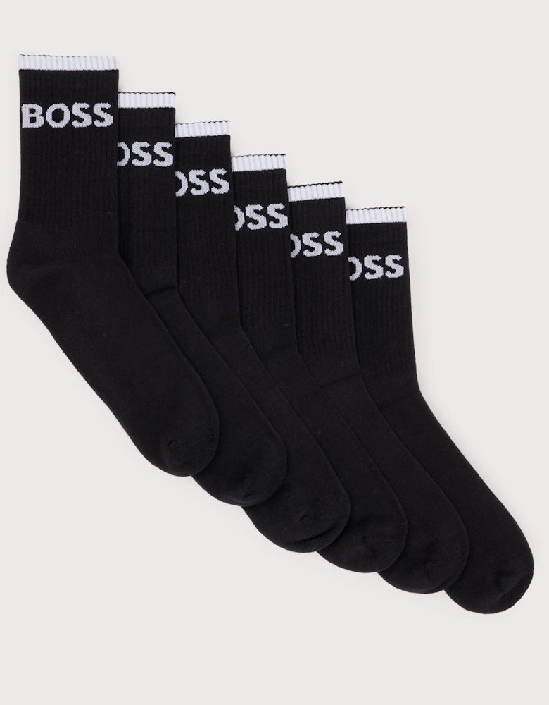 6 Pack QS Stripe Socks
