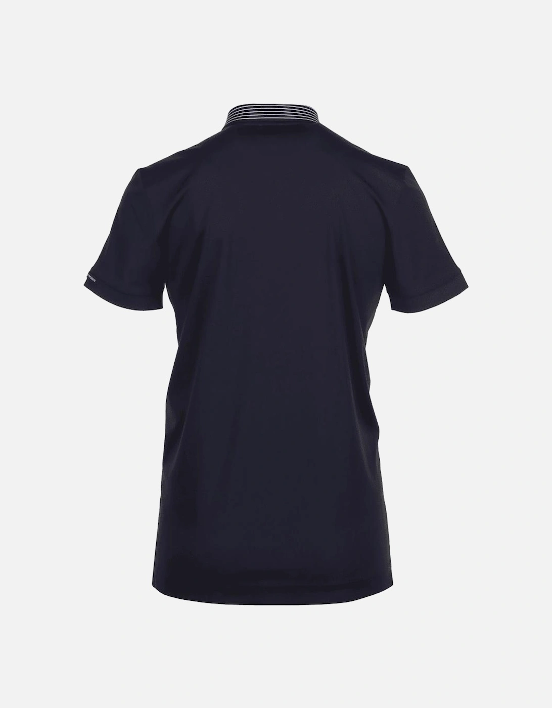 Stripe Collar Short Sleeve Navy Polo Shirt