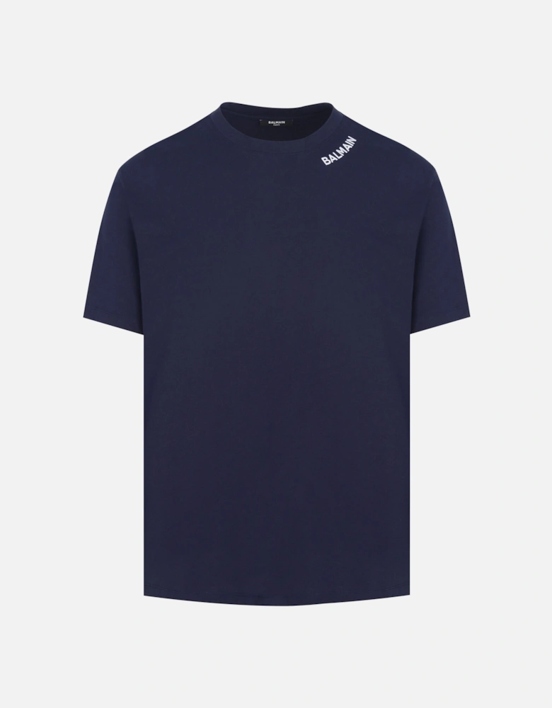 Stitched Logo T-shirt Straight Fit Navy