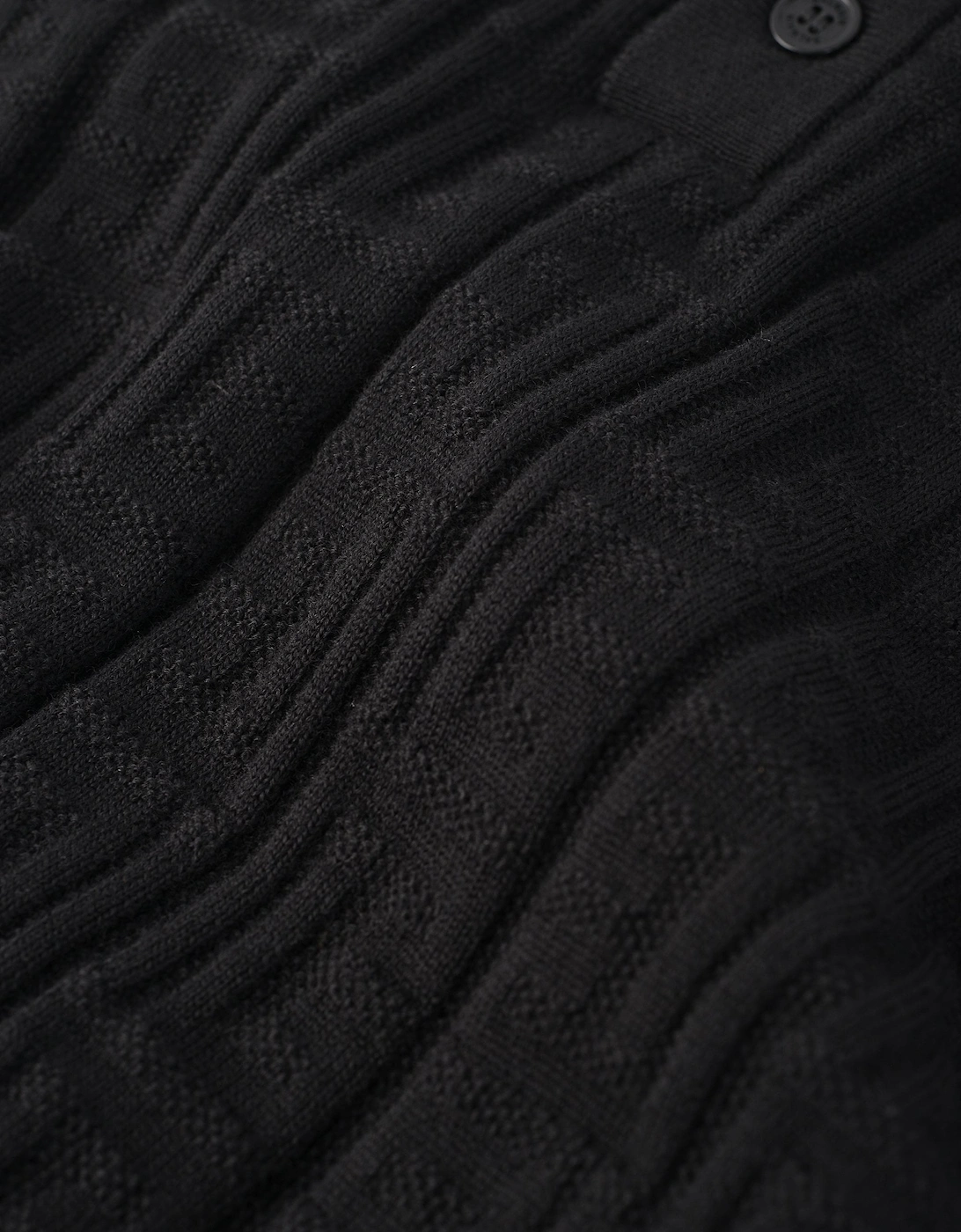 Monogram Wool Polo Black