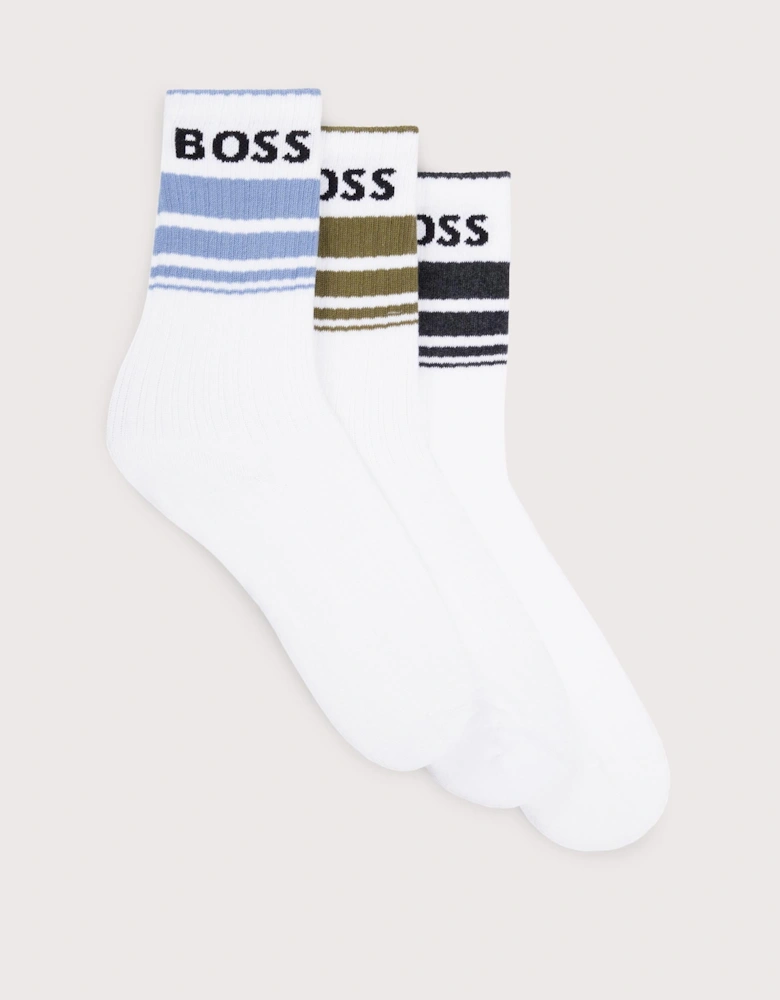 3 Pack Rib Stripe Socks