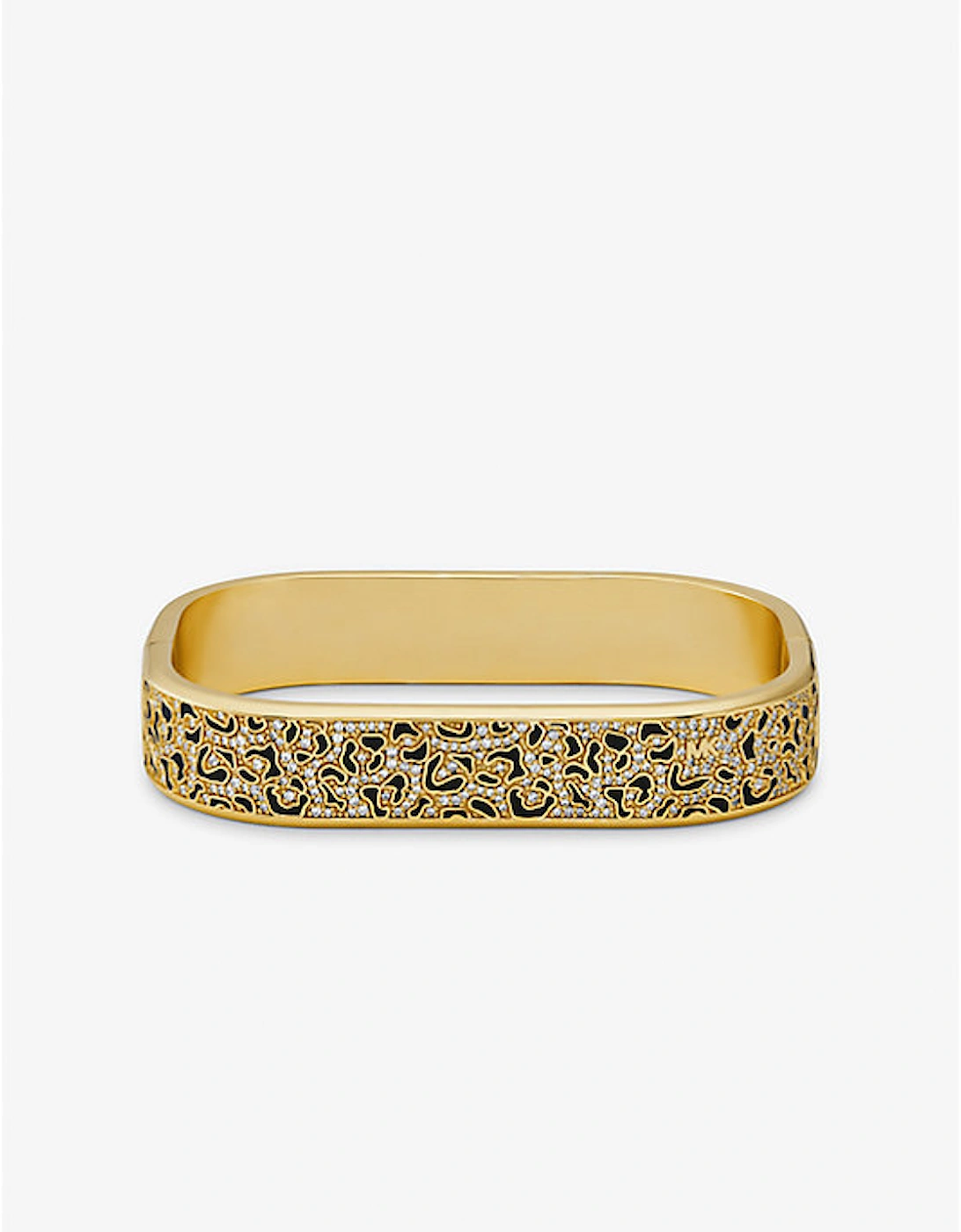 Precious Metal-Plated Brass and Enamel Leopard Pavé Bangle, 2 of 1
