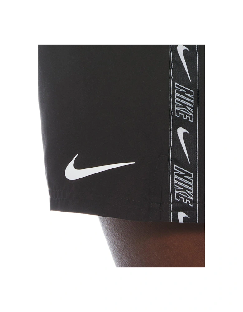 Men's Logo Tape Lap 5inch Volley Short-black