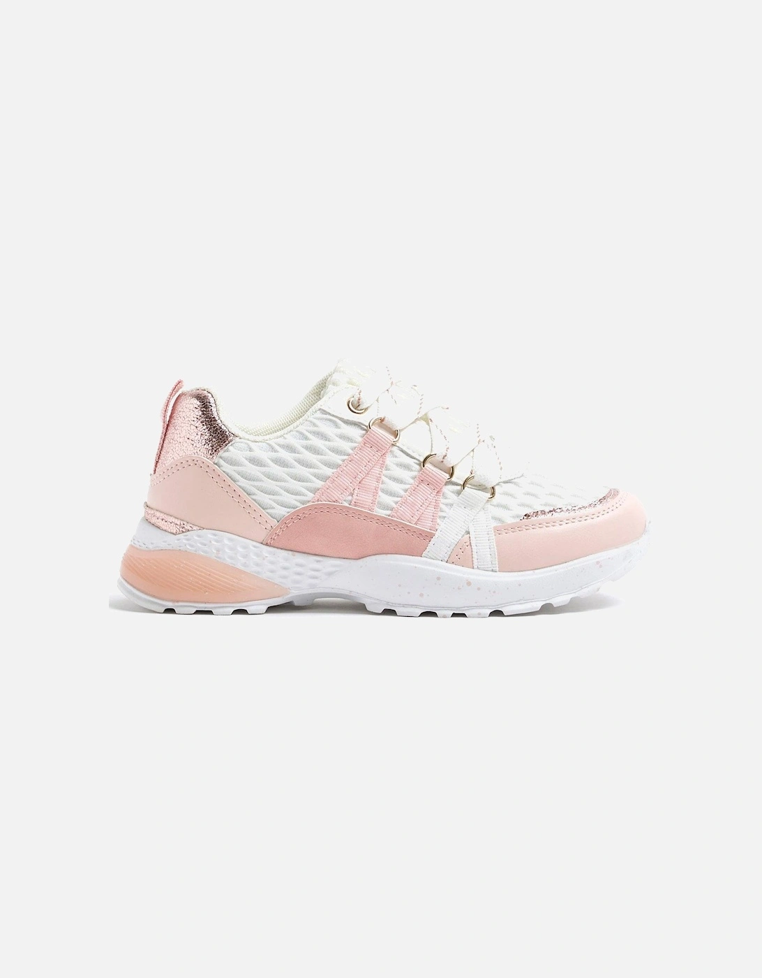 Girls Panel Chunky Trainers - Pink, 2 of 1