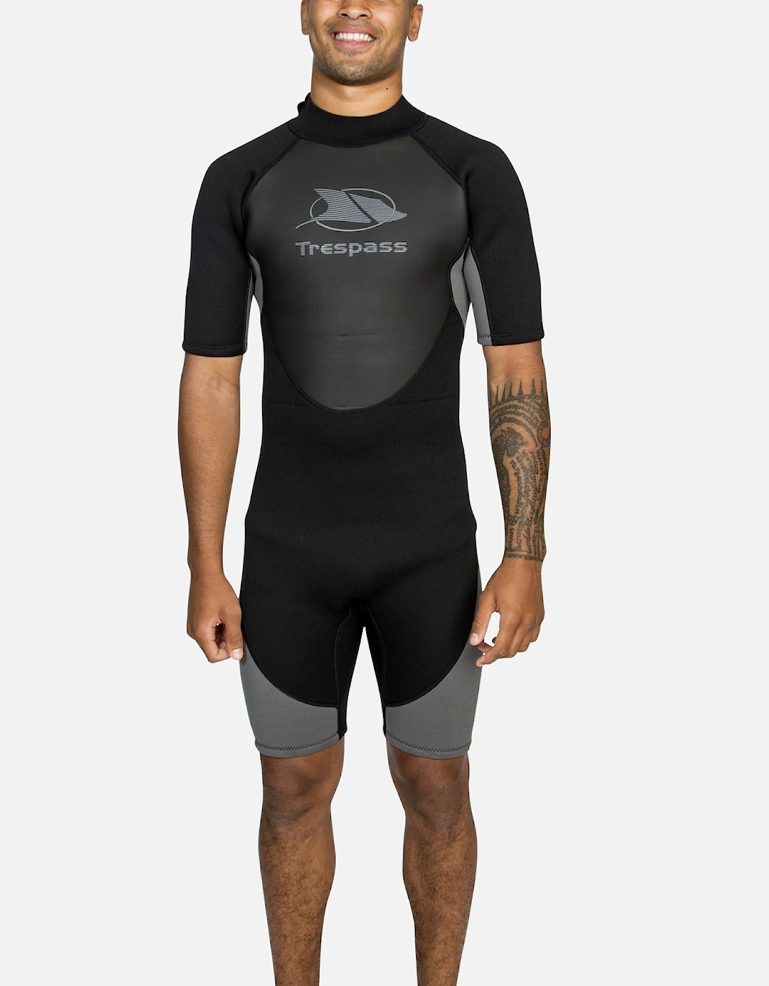 Mens Claybourne 3MM Short Sleeve Surfing Wetsuit - Black, 7 of 6