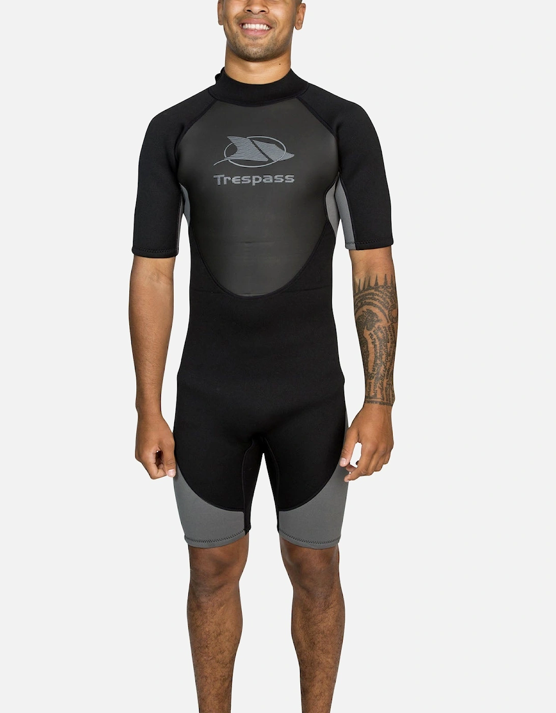 Mens Claybourne 3MM Short Sleeve Surfing Wetsuit - Black, 2 of 1