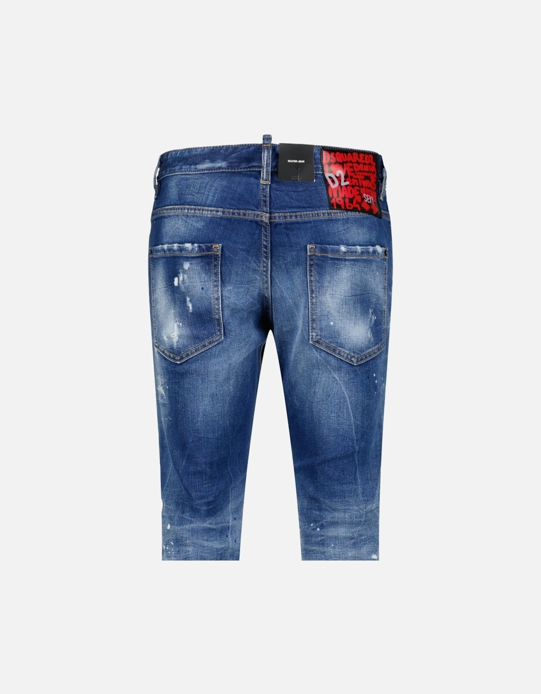'Skater' Stone Wash Slim Fit Jeans Blue