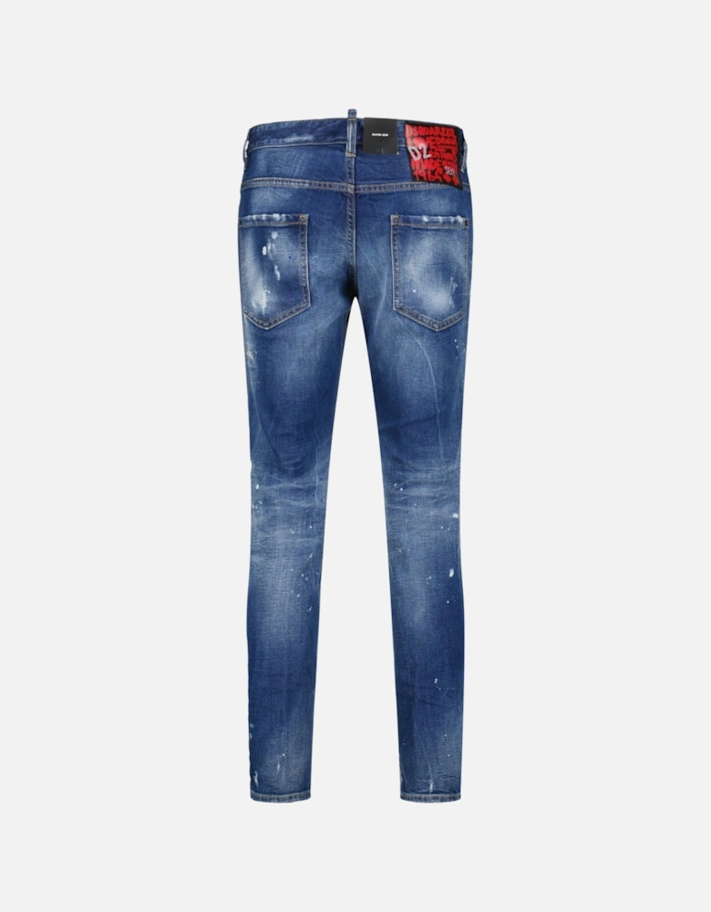 'Skater' Stone Wash Slim Fit Jeans Blue