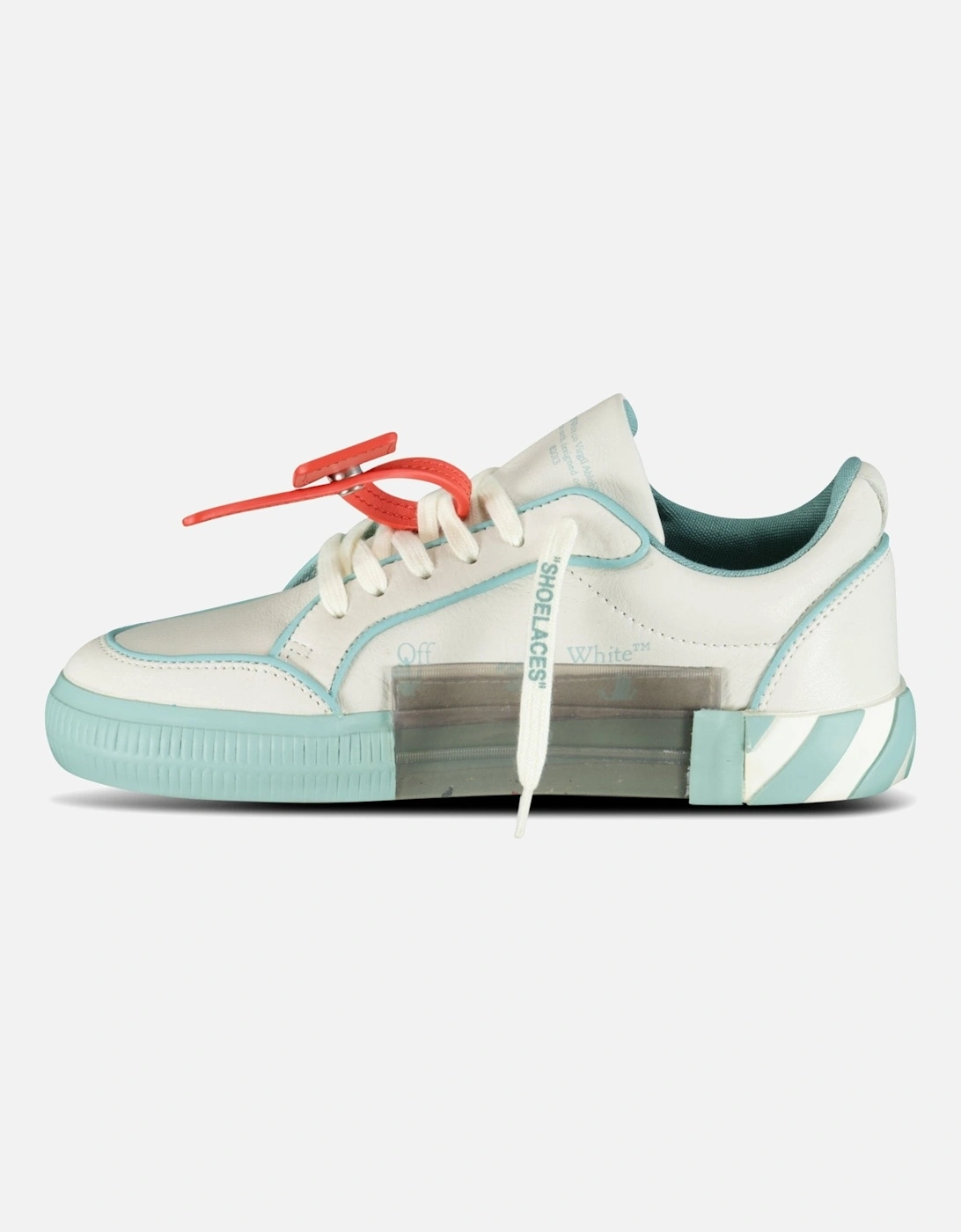 (Womens) Vulcanized Low Top Leather 'Celadon' Trainers White & Blue