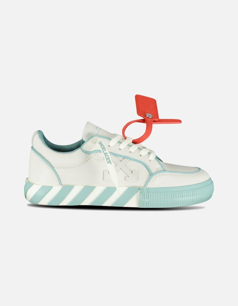 (Womens) Vulcanized Low Top Leather 'Celadon' Trainers White & Blue