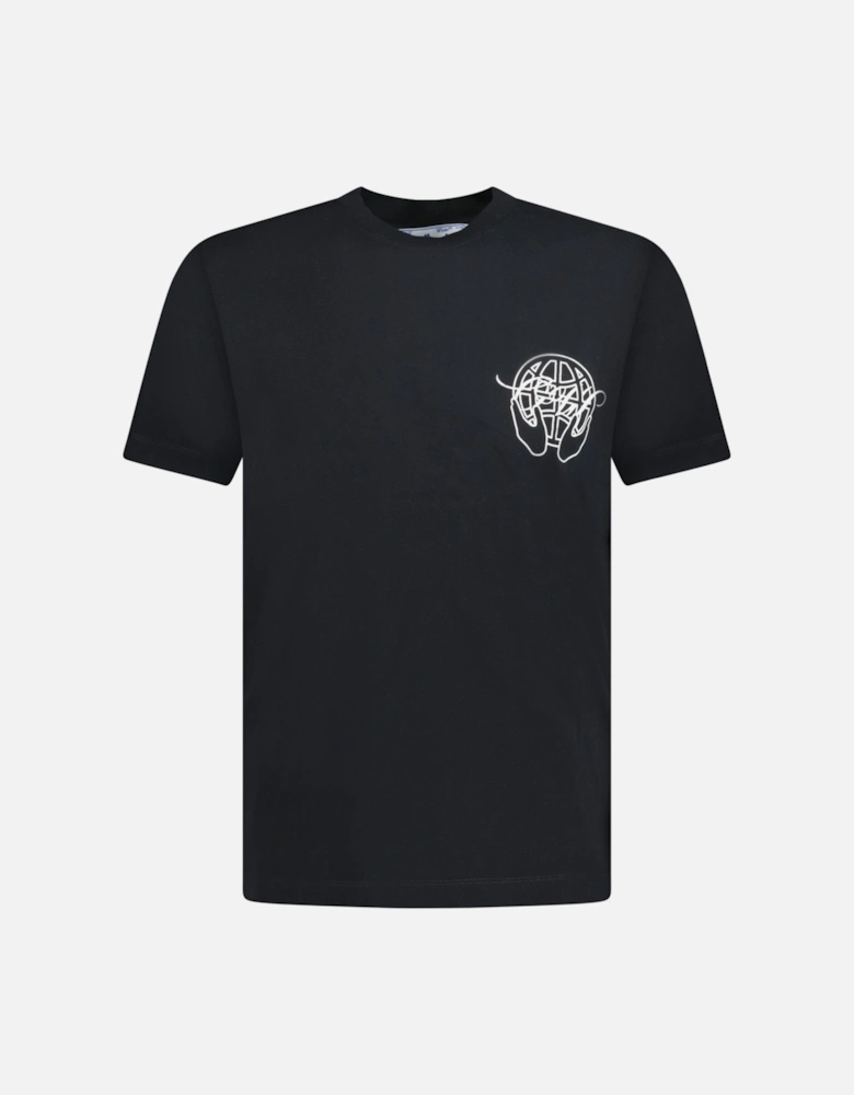 Hand Arrow Design T-shirt Black